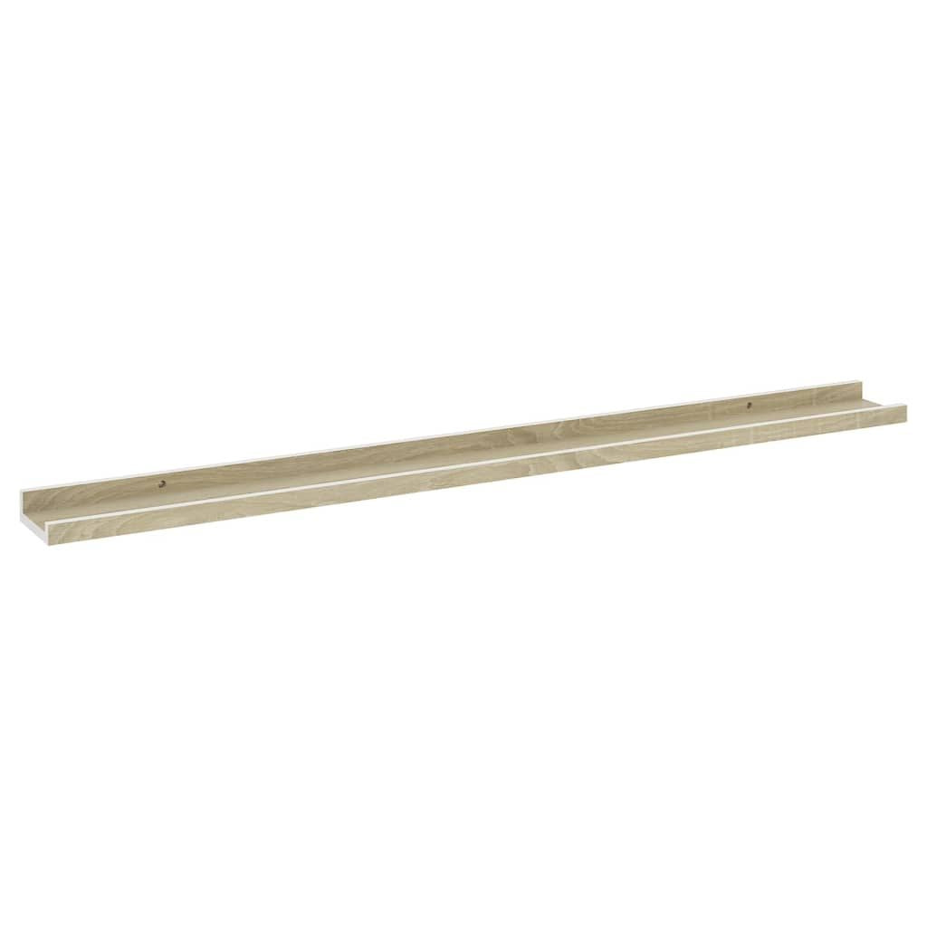 White and Sonoma Oak Wall Shelf Set