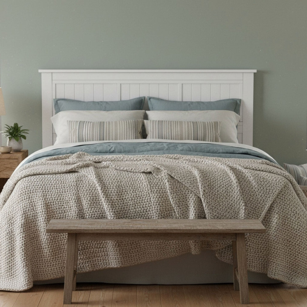 Walton Window Pane Wood Queen Panel Headboard - White – Farmhouse Shiplap Design
