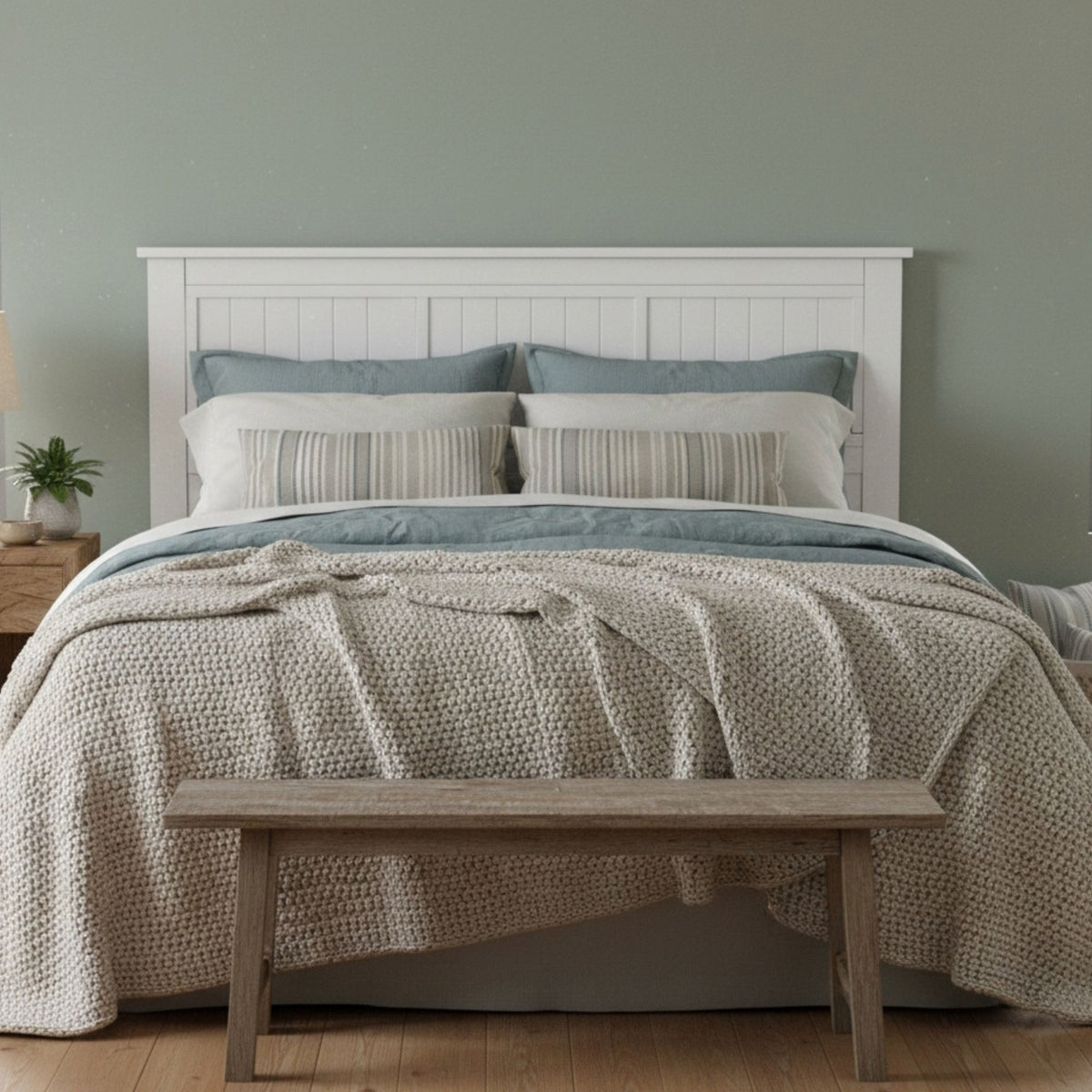 Walton Window Pane Wood Queen Panel Headboard - White – Farmhouse Shiplap Design