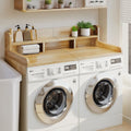 Spacious Laundry Countertop for Washer and Dryer – Natural Wood Shelf Topper