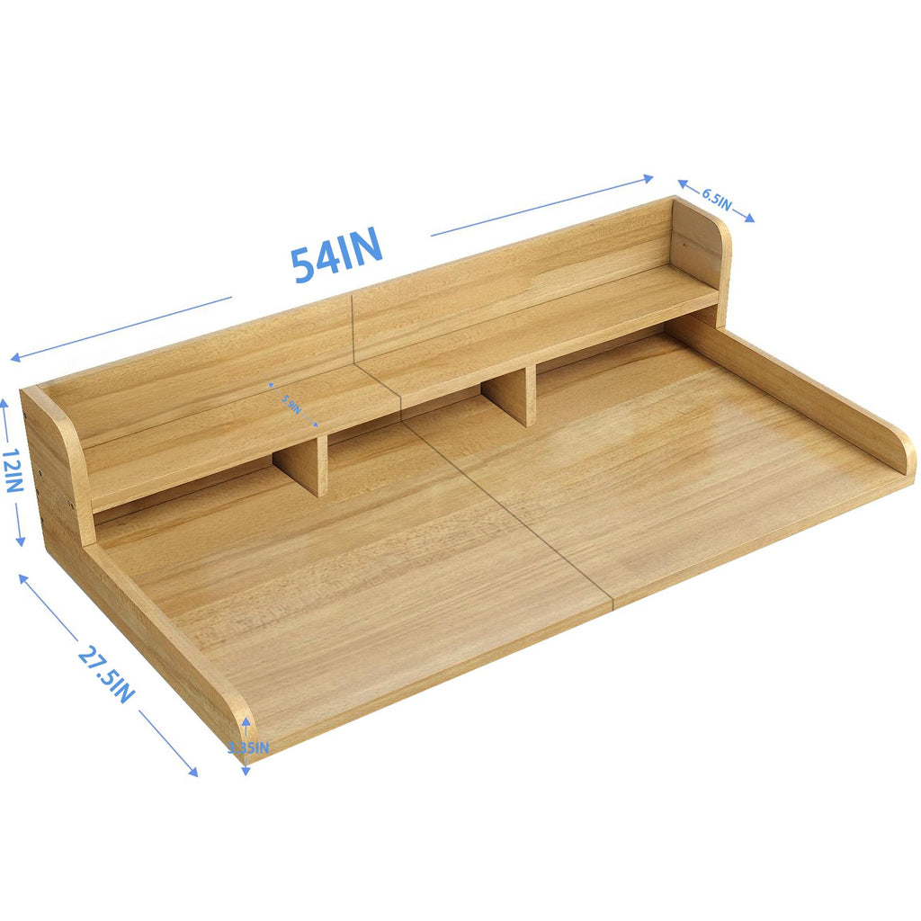 Spacious Laundry Countertop for Washer and Dryer – Natural Wood Shelf Topper