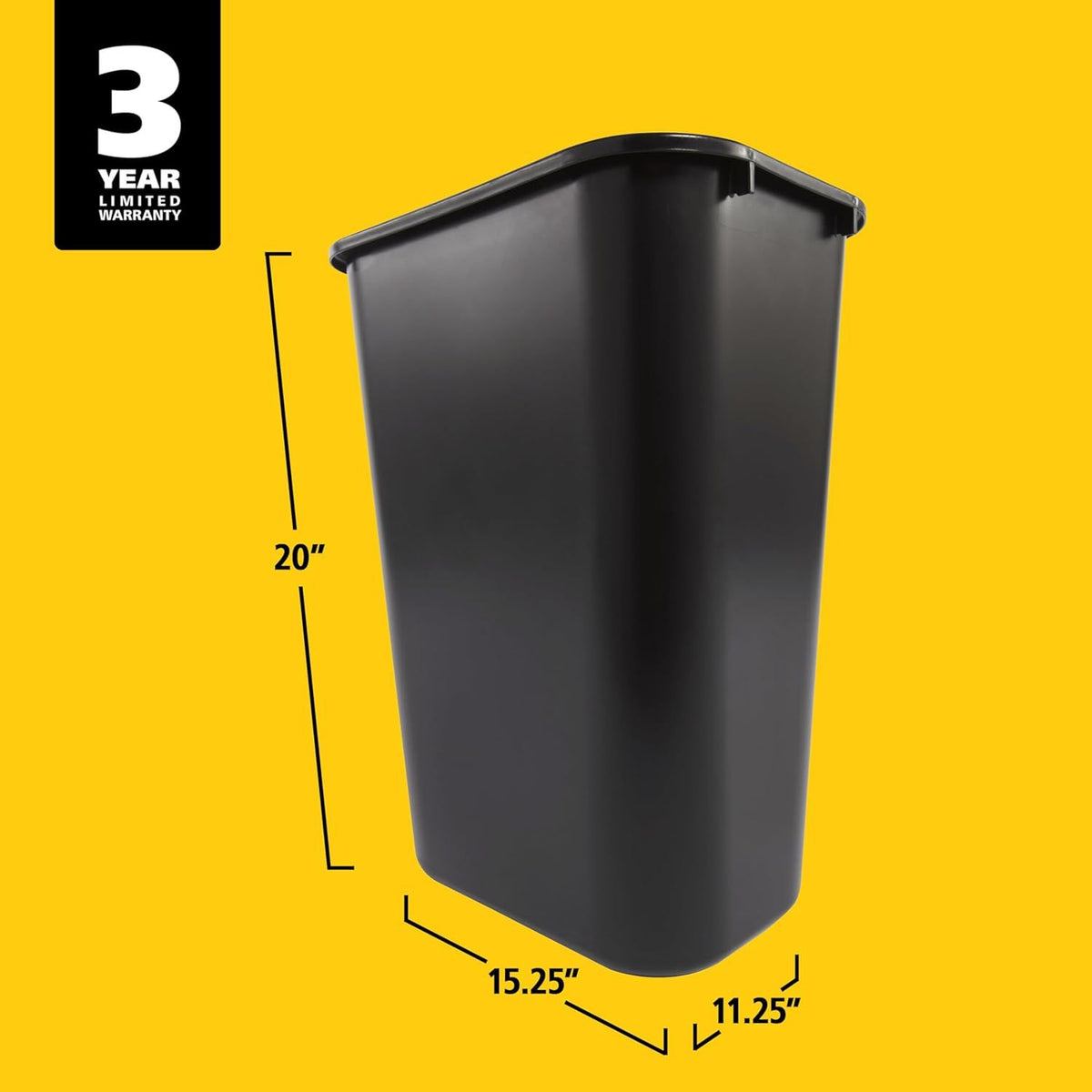 Black Stackable Wastebasket for Compact Spaces