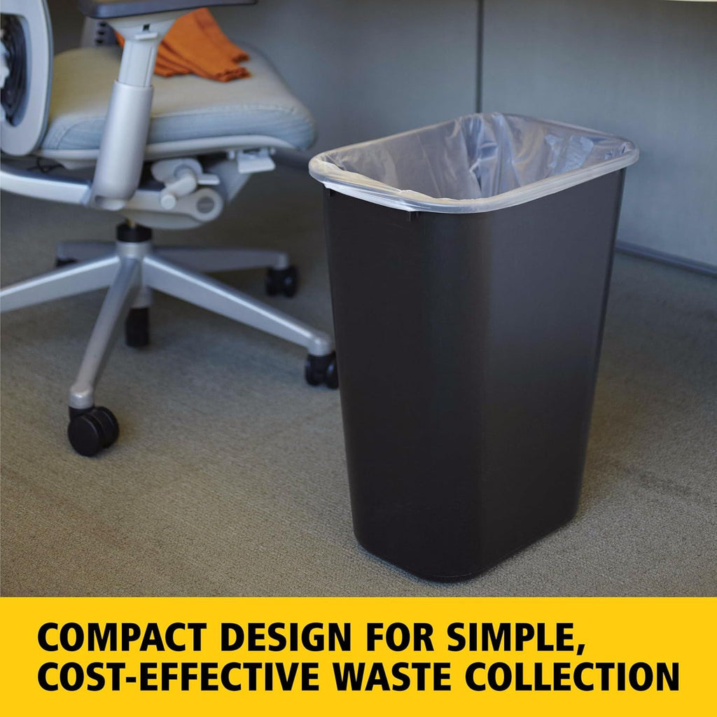 Black Stackable Wastebasket for Compact Spaces