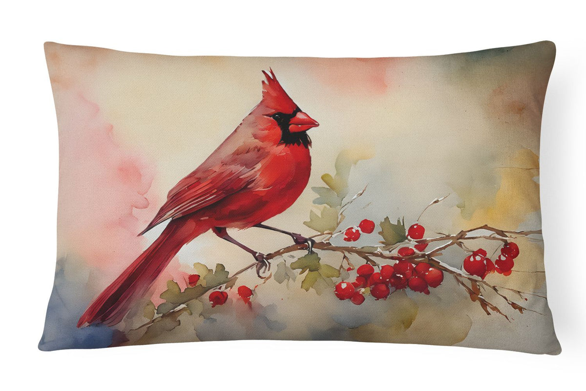 Watercolor Cardinal Indoor-Outdoor Throw Pillow
