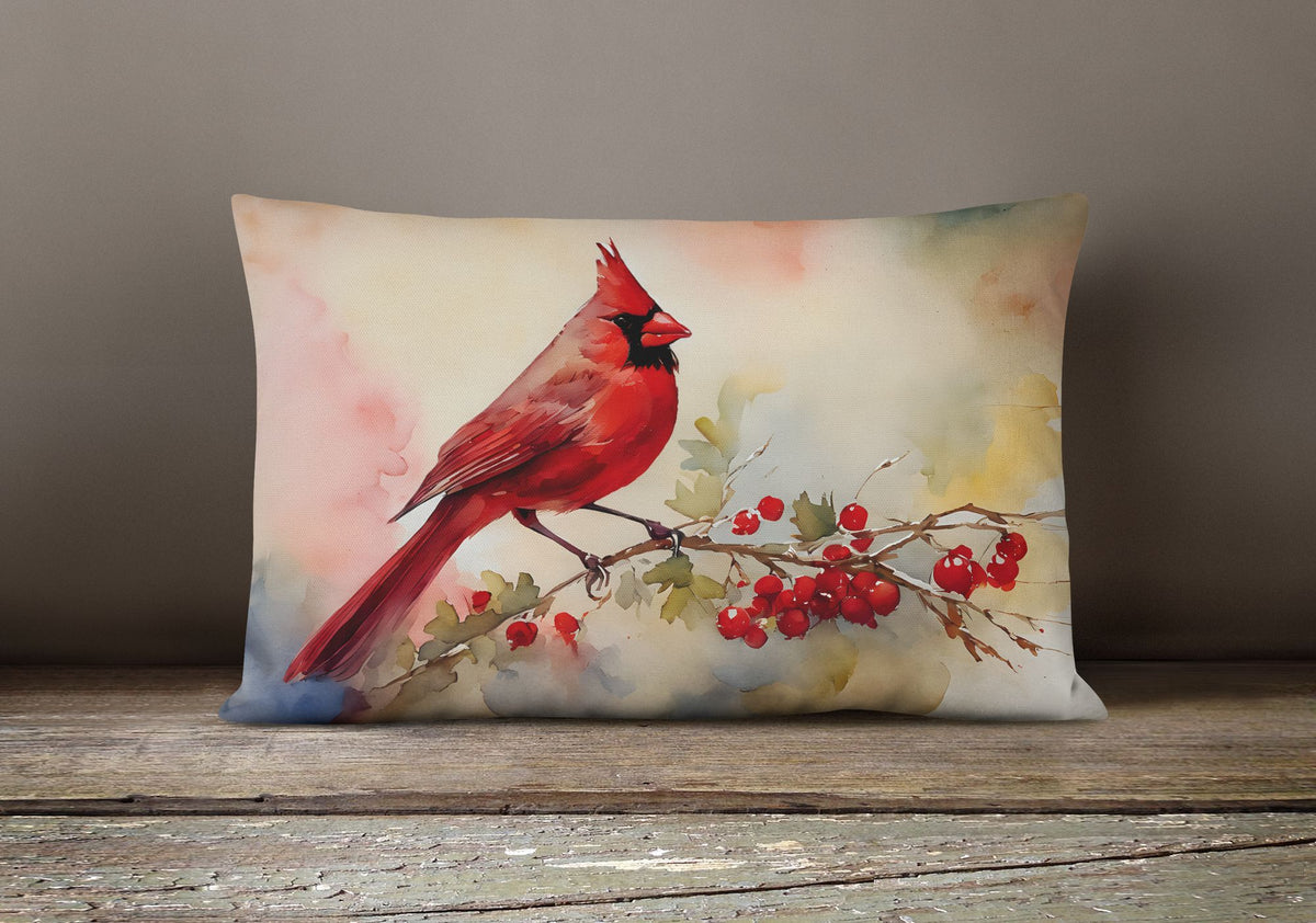 Watercolor Cardinal Indoor-Outdoor Throw Pillow