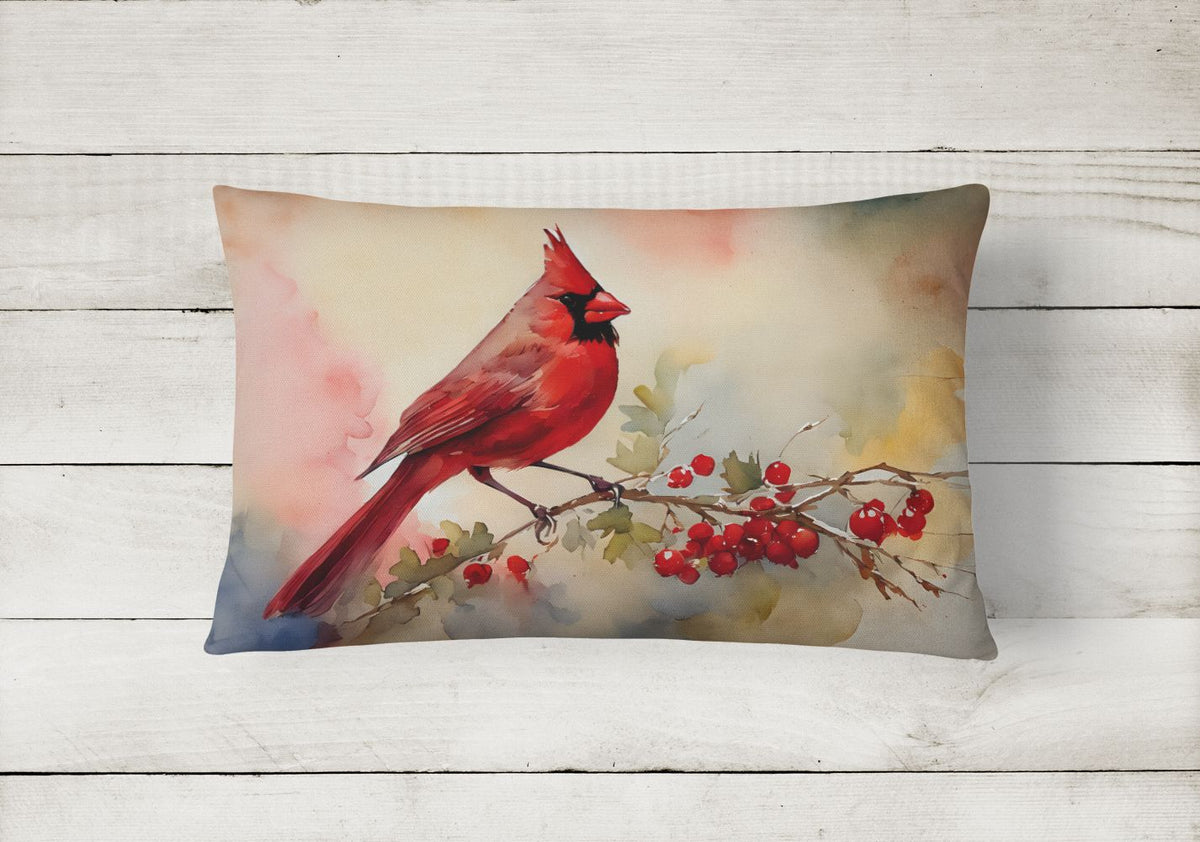 Watercolor Cardinal Indoor-Outdoor Throw Pillow