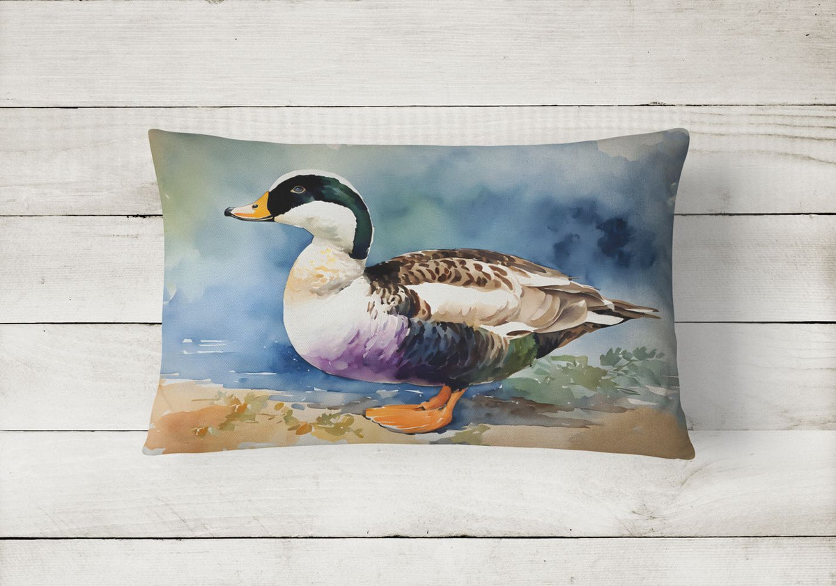 Common Eider Duck Watercolor Pillow