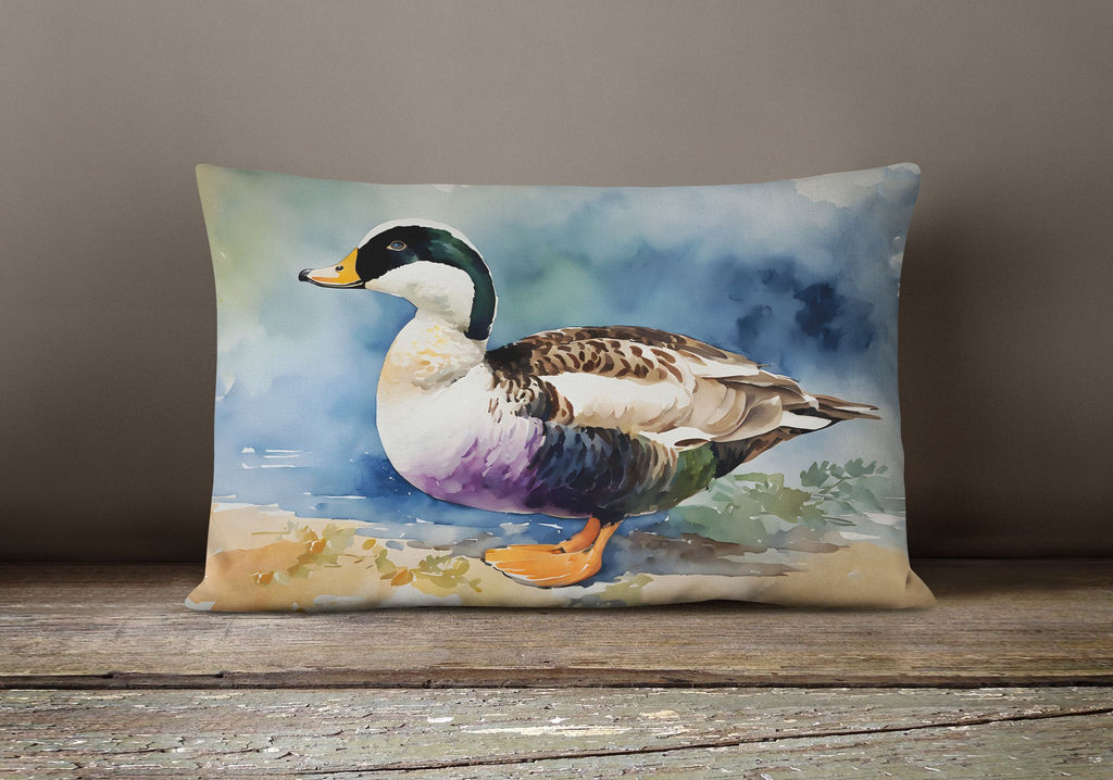 Common Eider Duck Watercolor Pillow