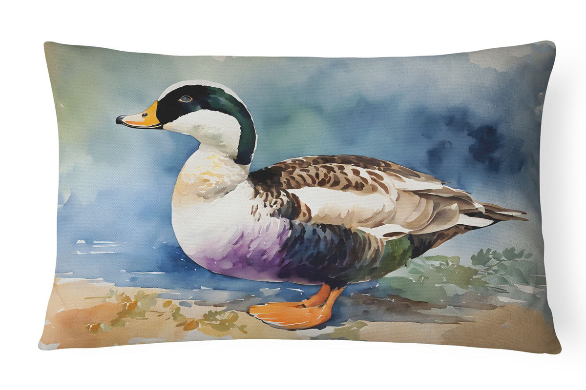 Common Eider Duck Watercolor Pillow