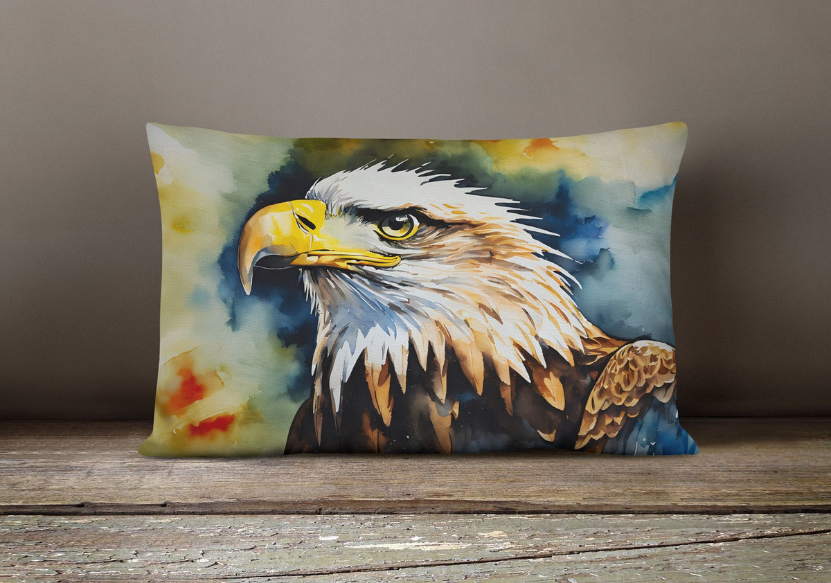 Watercolor Eagle Indoor and Outdoor Throw Pillow