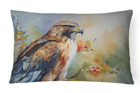 Watercolor Hawk Pillow for Couch or Patio Seating