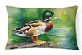 Watercolor Mallard Bird Decorative Throw Pillow