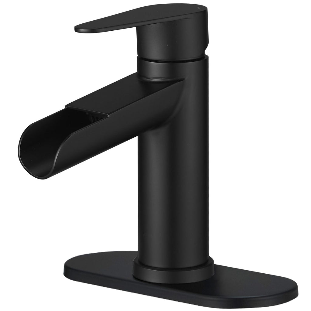 Modern Waterfall Bathroom Faucet with Flexible Sink Installation