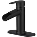 Modern Waterfall Bathroom Faucet with Flexible Sink Installation - Matte Black