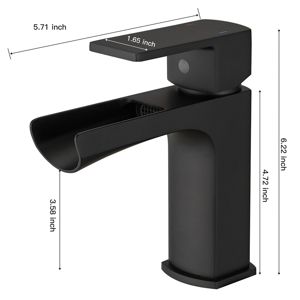 Modern Single-Handle Waterfall Bathroom Faucet