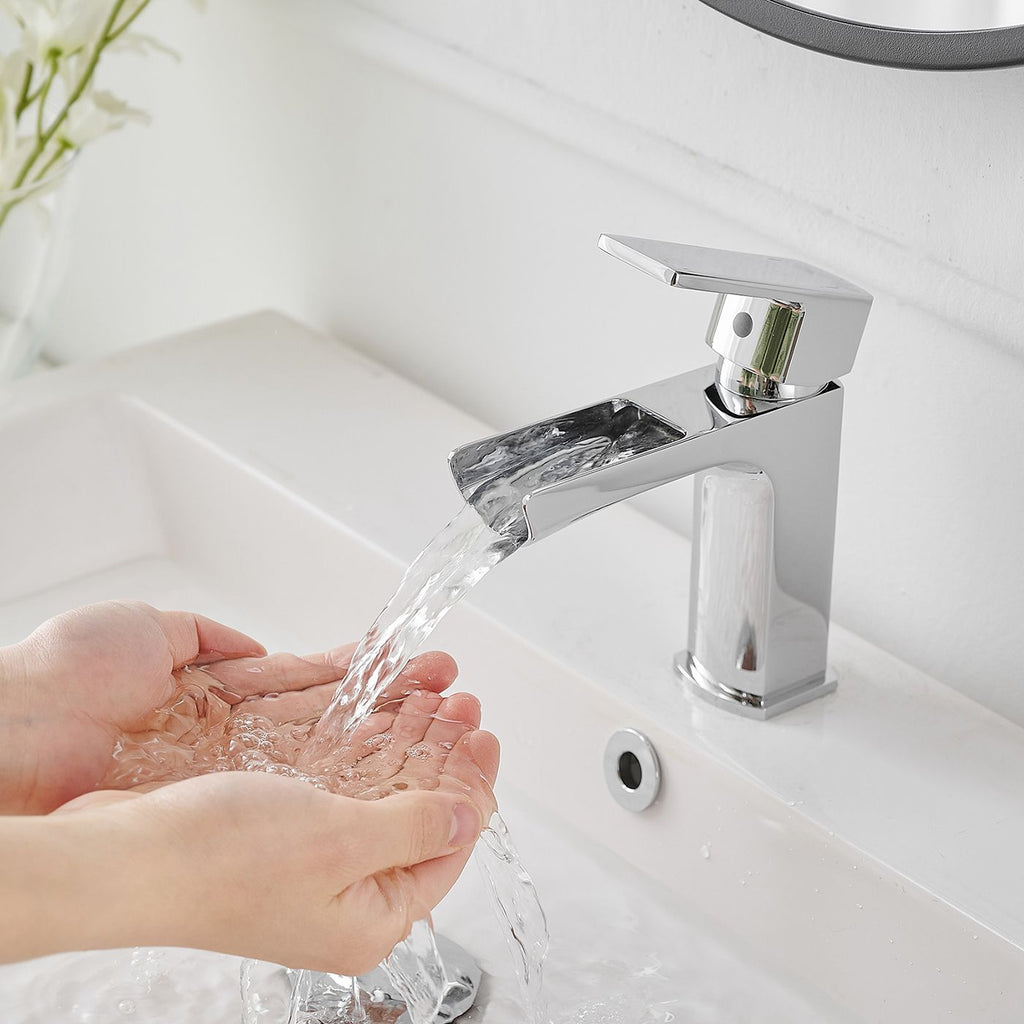 Modern Single-Handle Waterfall Bathroom Faucet