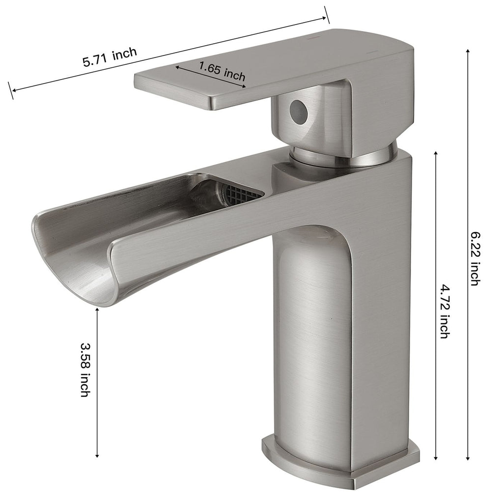 Modern Single-Handle Waterfall Bathroom Faucet