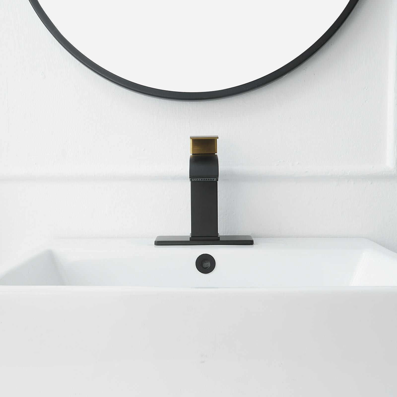 Waterfall Single-Hole Bathroom Sink Faucet with Pop-Up Drain