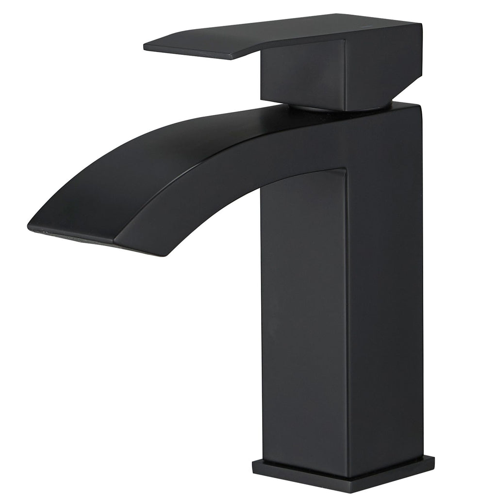 Waterfall Single-Hole Bathroom Sink Faucet with Pop-Up Drain