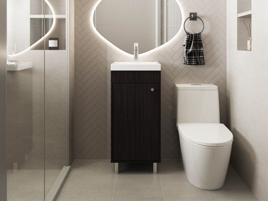 Waterford Black Bathroom Vanity with Integrated Sink