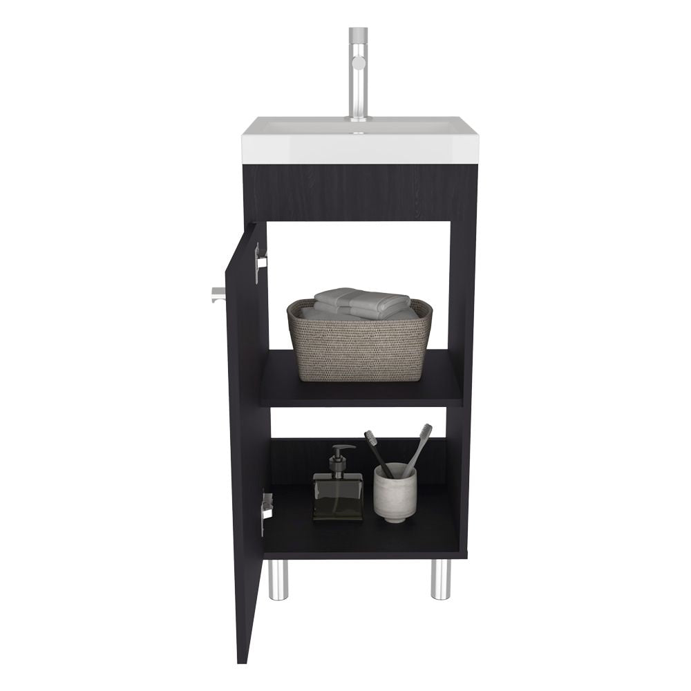 Waterford Black Bathroom Vanity with Integrated Sink