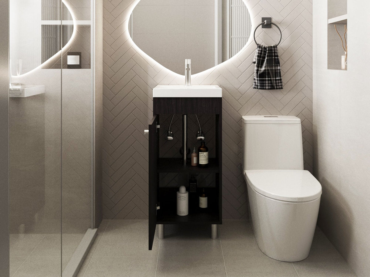 Waterford Black Bathroom Vanity with Integrated Sink