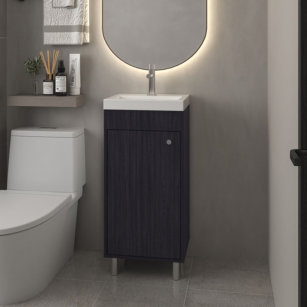 Waterford Black Bathroom Vanity with Integrated Sink