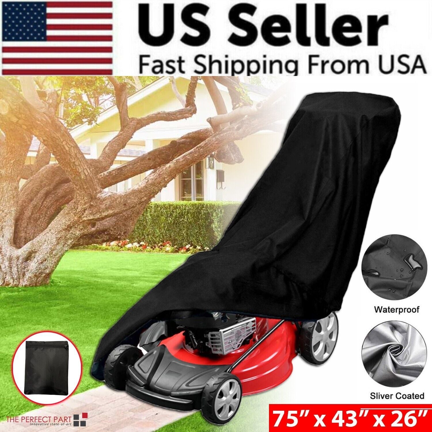 Universal-Fit water-ready Push Lawn Mower Cover