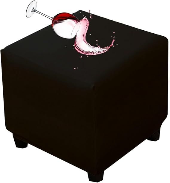 water-ready Stretch Ottoman Cover with Elastic Bottom – Machine Washable Storage Cube Cover
