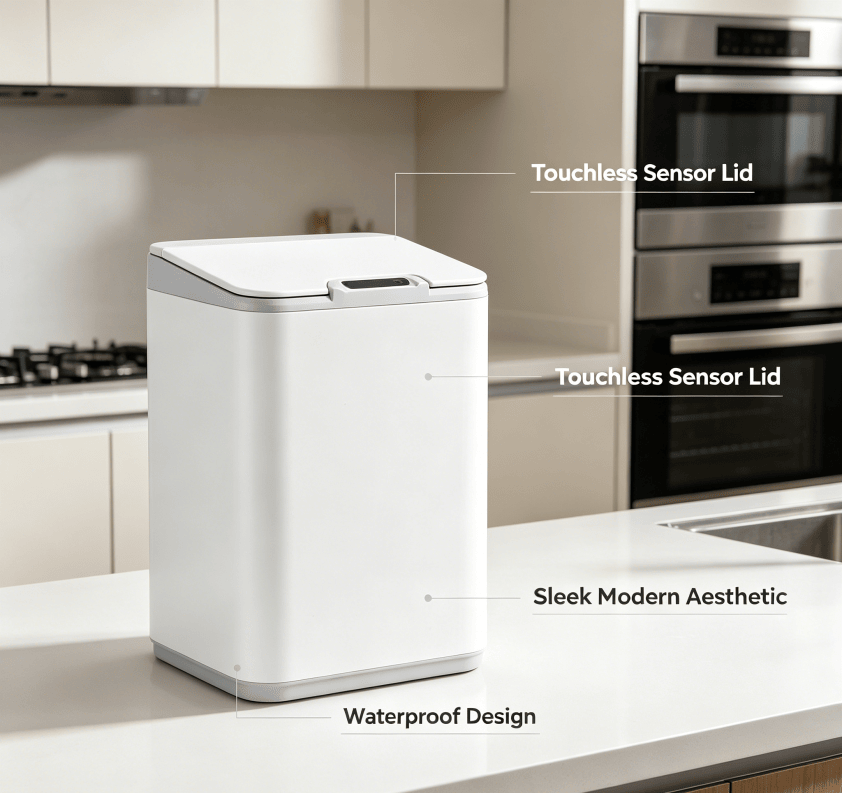 Modern Touchless Sensor Trash Can