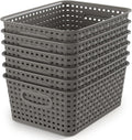 Grey Woven Storage Baskets – 6-Pack Organization Set
