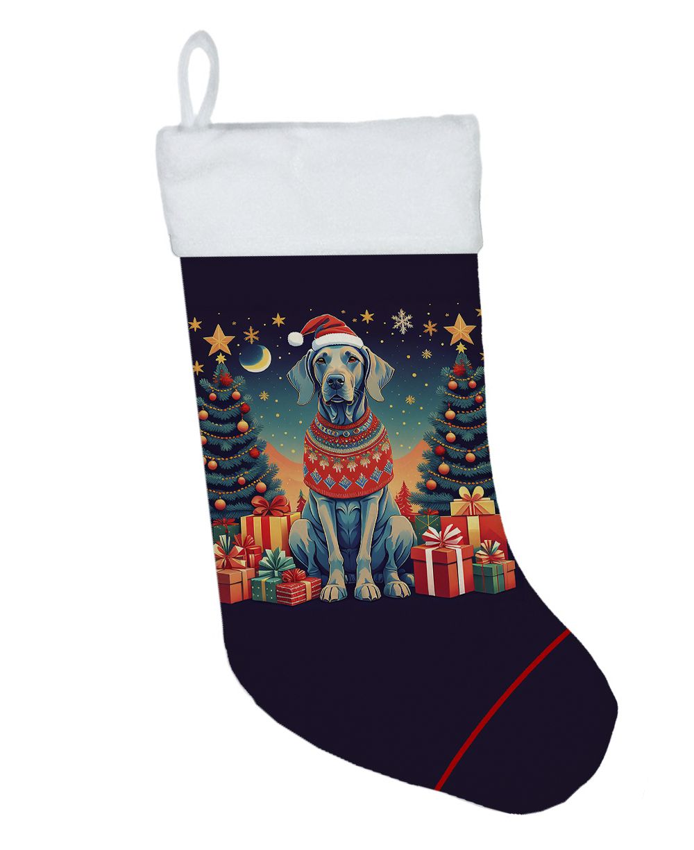 Weimaraner Christmas Stocking with Two-Sided Artwork