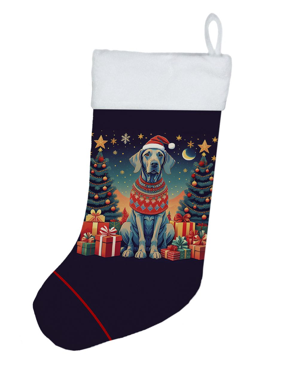 Weimaraner Christmas Stocking with Two-Sided Artwork