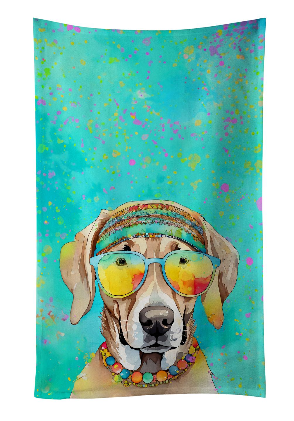 Weimaraner Hippie Dawg Dual-Sided Kitchen Towel