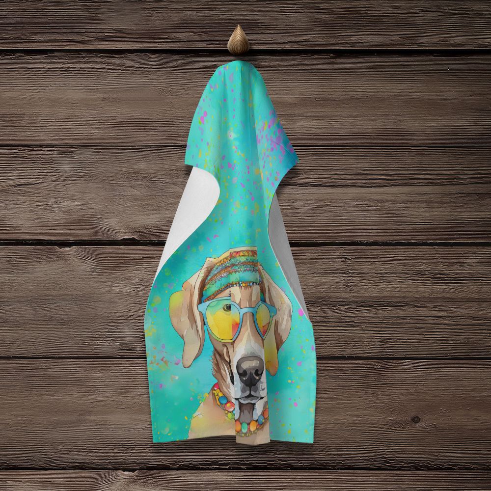 Weimaraner Hippie Dawg Dual-Sided Kitchen Towel
