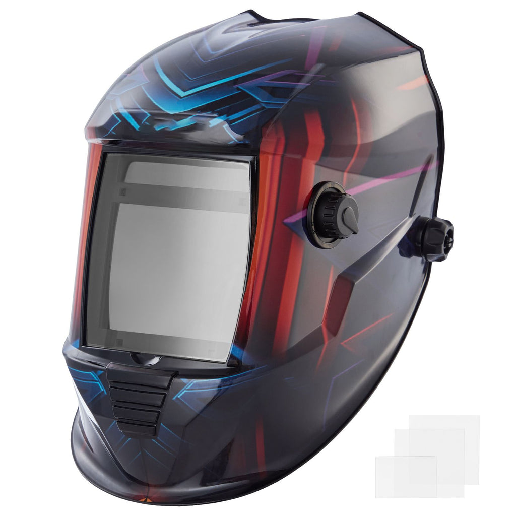 True Color Auto Darkening Welding Helmet - Large Viewing Screen, 4 Arc Sensors
