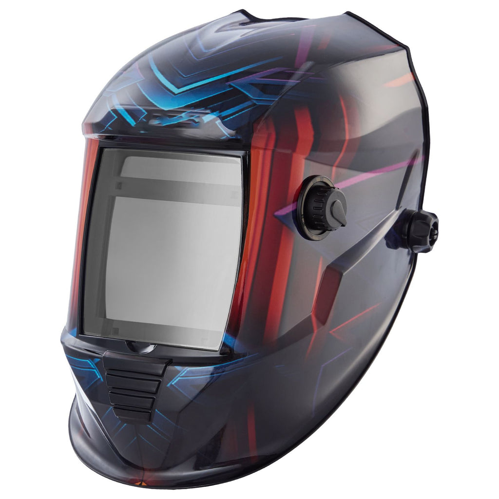 True Color Auto Darkening Welding Helmet - Large Viewing Screen, 4 Arc Sensors