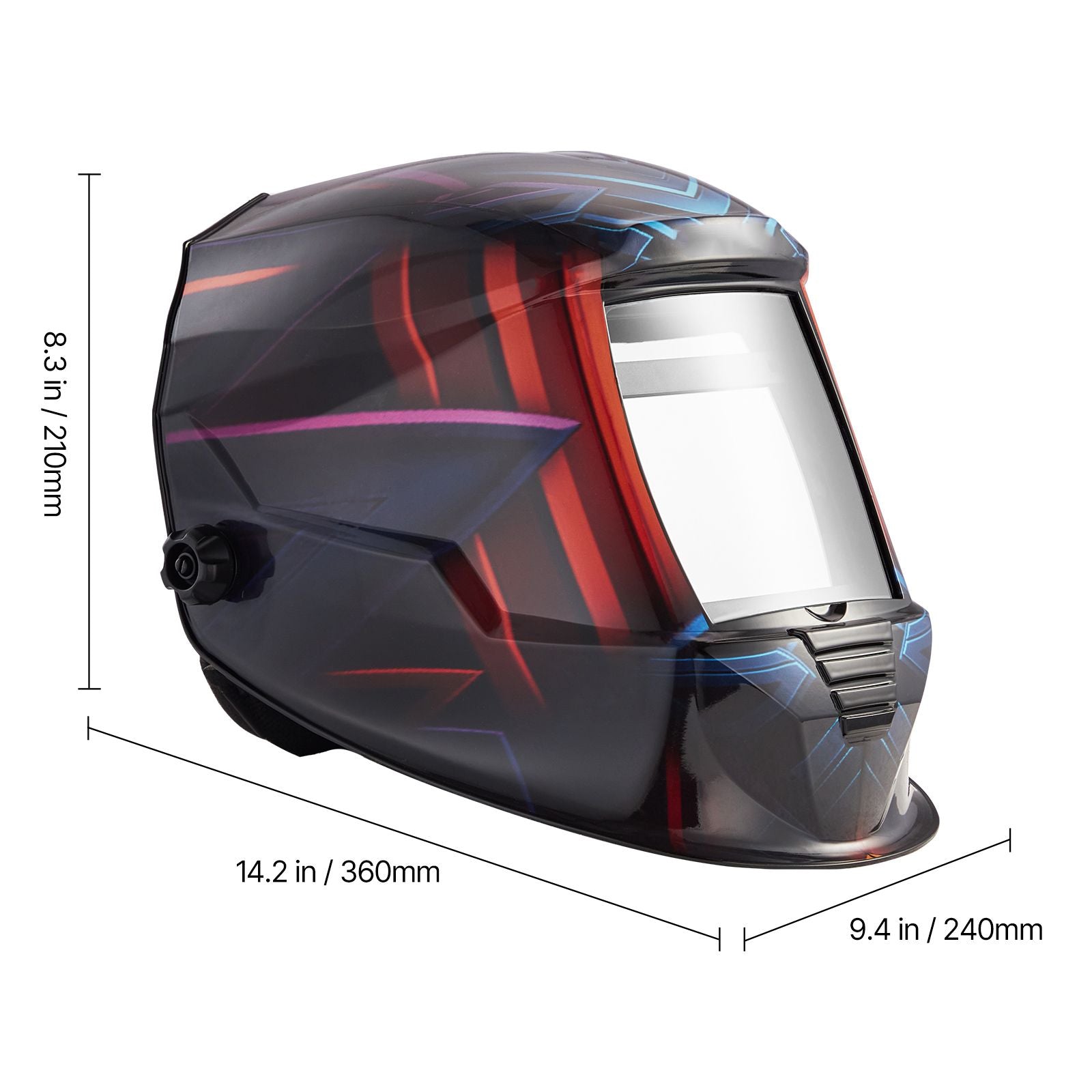 True Color Auto Darkening Welding Helmet - Large Viewing Screen, 4 Arc Sensors
