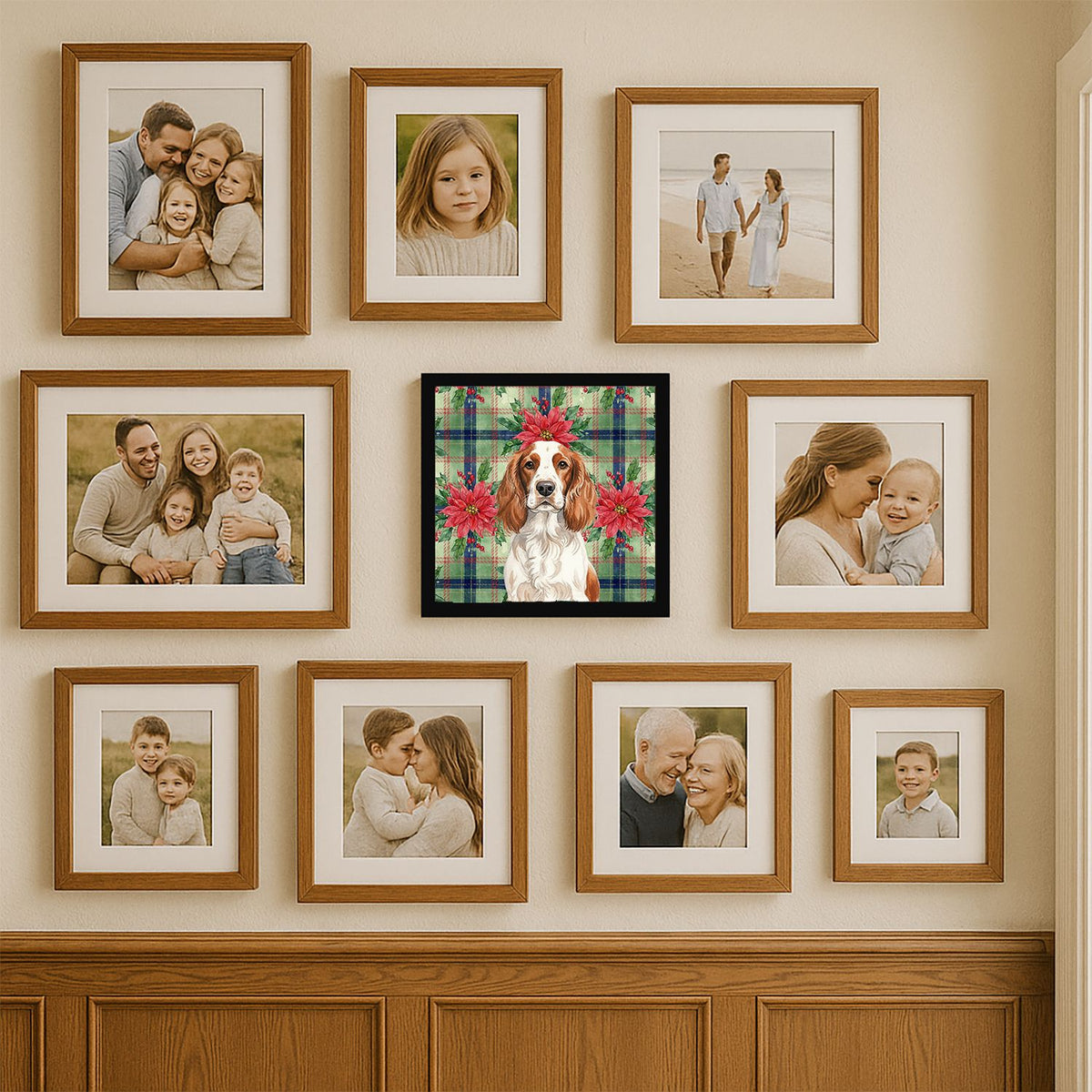 Welsh Springer Spaniel Christmas Framed Wall Art