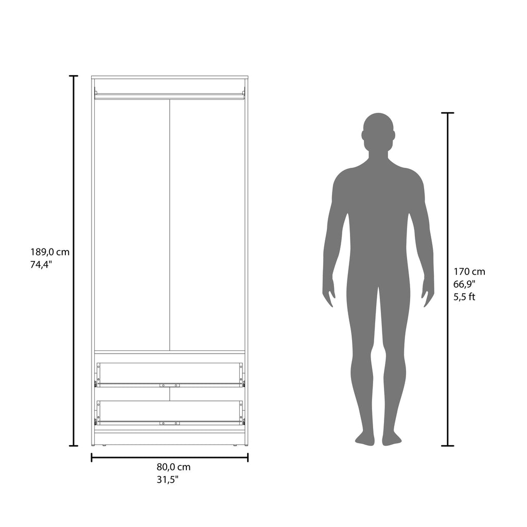 Wenden Armoire with Doors, Drawers, and Hanging Storage