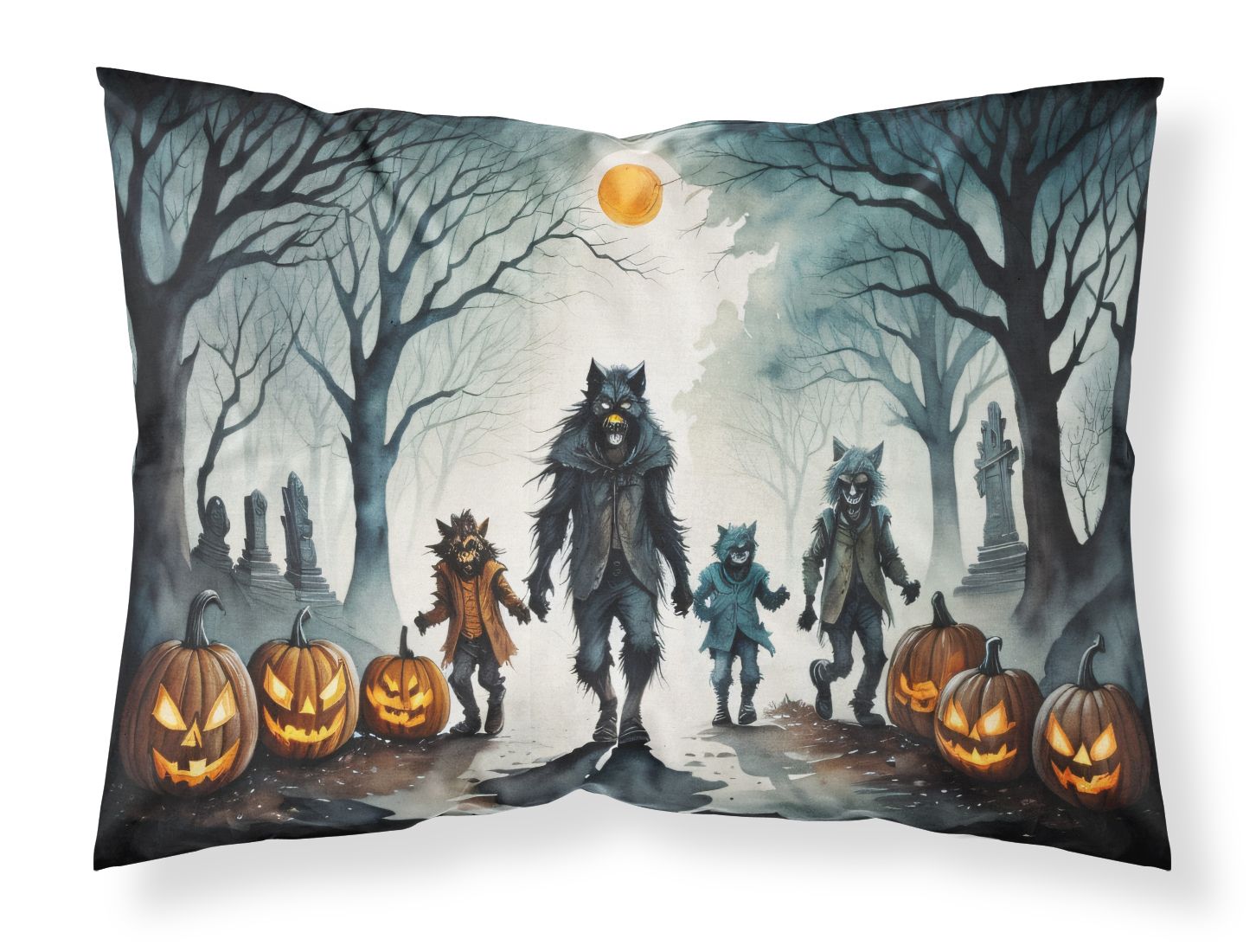 Werewolves Halloween Artwork Standard Pillowcase