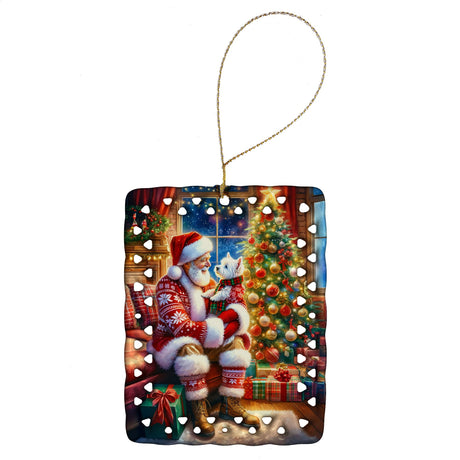 Westie and Santa Claus Personalized Christmas Ornament