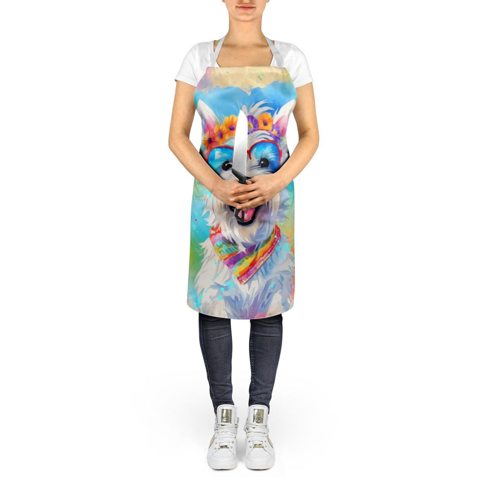 Westie Hippie Dawg Illustrated Bib Apron