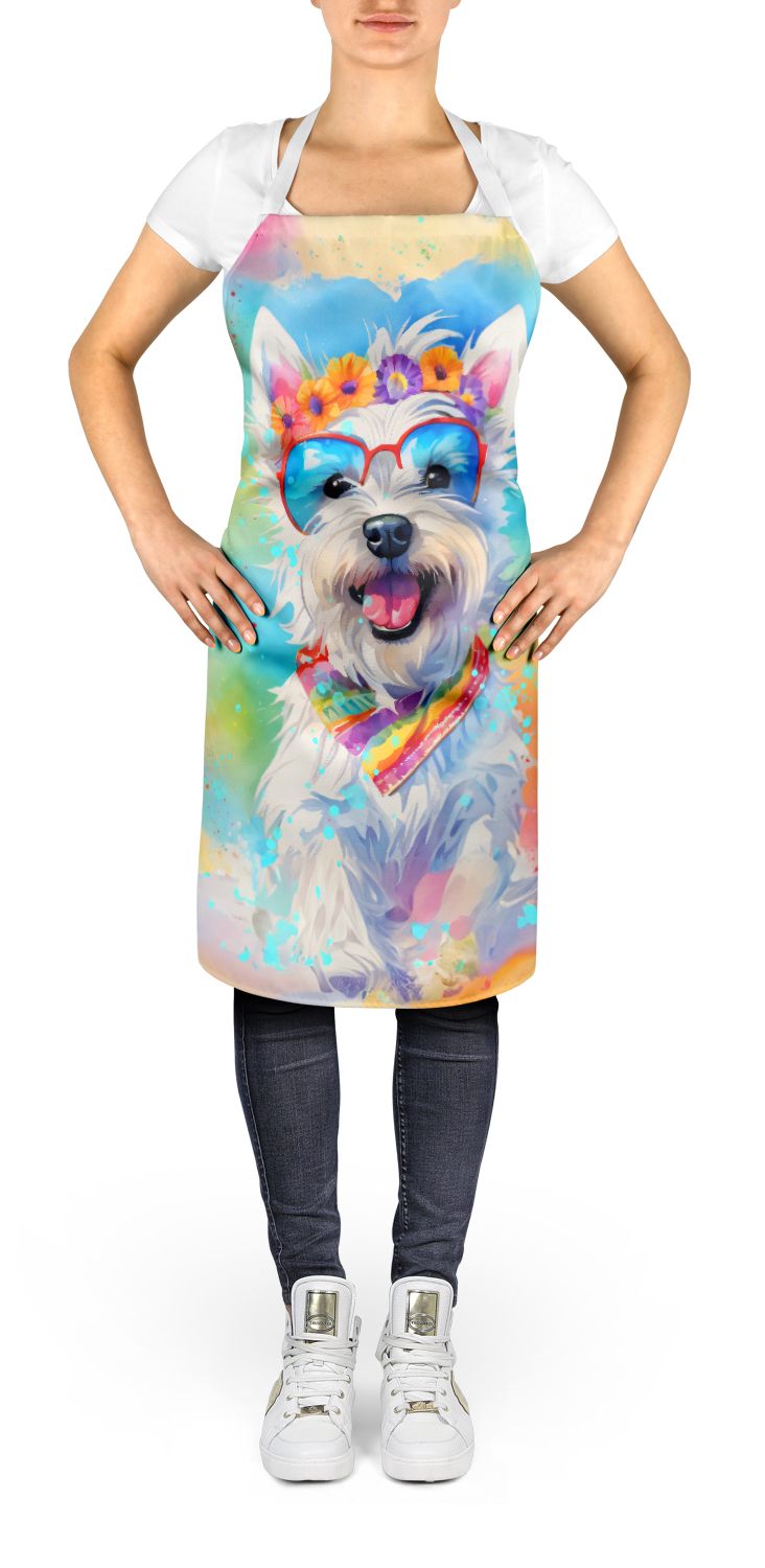 Westie Hippie Dawg Illustrated Bib Apron