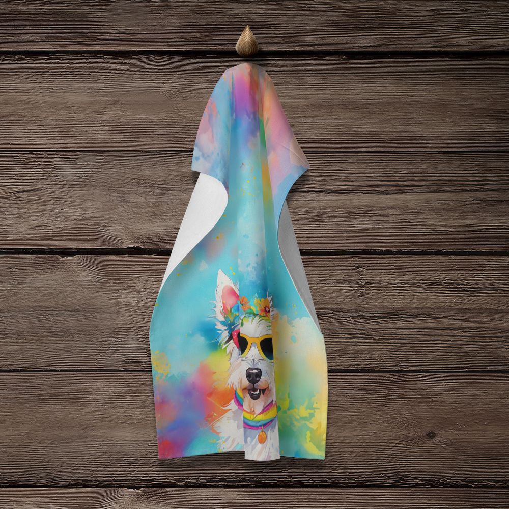 Westie Hippie Dawg Decorative Kitchen Towel