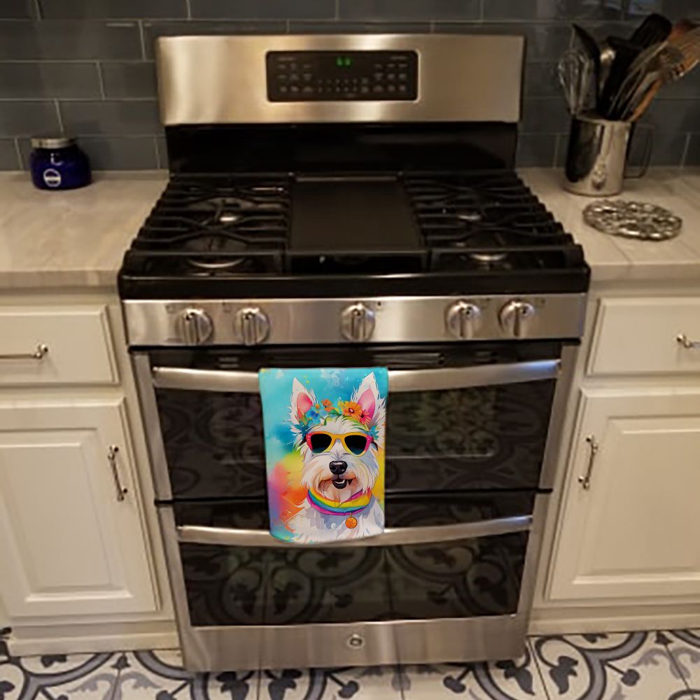 Westie Hippie Dawg Decorative Kitchen Towel