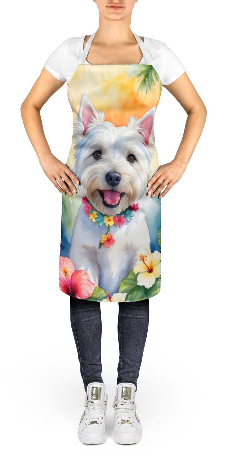 Westie Luau Bib Apron for Kitchen and Crafts