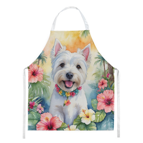 Westie Luau Bib Apron for Kitchen and Crafts