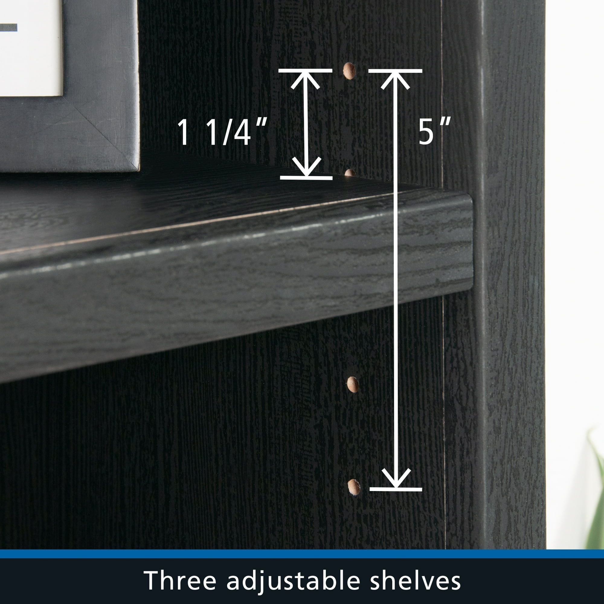 Westley 5-Shelf Bookcase – Black Finish with Adjustable Shelves