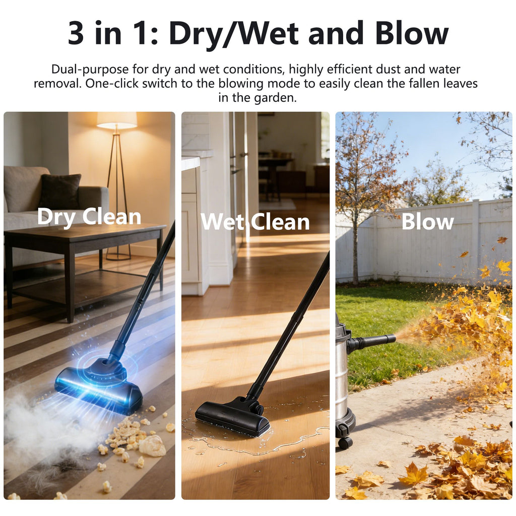 Three-Function Wet Dry Shop Vacuum with Blower Mode